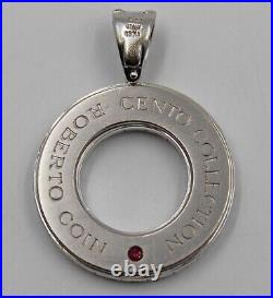 Roberto Coin Cento Collection Diamond Circle Pendant 18K White Gold 1.5 TCW 750