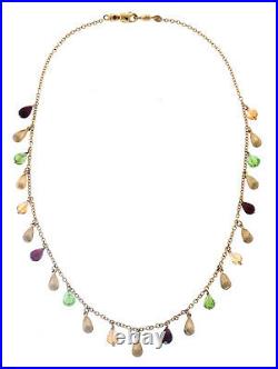 Roberto Coin Fringe Collection Drop Necklace 16.5 Inches 18K Yellow Gold