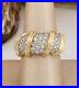 Roberto Coin Nabucco Collection 18K White Yellow Gold Diamond Band Ring 1.75cttw
