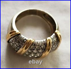 Roberto Coin Nabucco Collection Two Tone 18K White Yellow Gold Diamond Ring