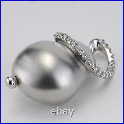 Roberto Coin Perl L'Amore Collection Diamond Pendant Faux Pearl 18K White Gold