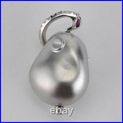 Roberto Coin Perl L'Amore Collection Diamond Pendant Faux Pearl 18K White Gold