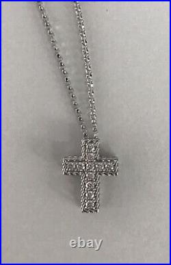 Roberto Coin Princess Collection White Gold Diamond Cross 0.15 ct necklace