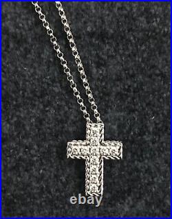 Roberto Coin Princess Collection White Gold Diamond Cross 0.15 ct necklace