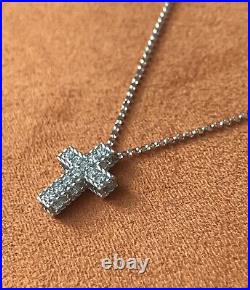 Roberto Coin Princess Collection White Gold Diamond Cross 0.15 ct necklace