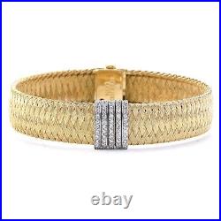Roberto Coin Silk Weave Collection 5 Row Diamond Bracelet in 18k Yellow Gold