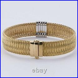 Roberto Coin Silk Weave Collection 5 Row Diamond Bracelet in 18k Yellow Gold