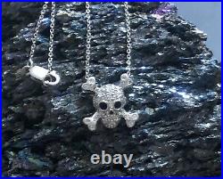 Roberto Coin Skull 18k White Gold with Diamonds Tiny Treasures Collection