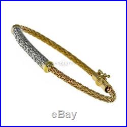 Roberto Coin Spiga Collection Woven Diamond Bracelet, 18 Karat Yellow Gold, 7