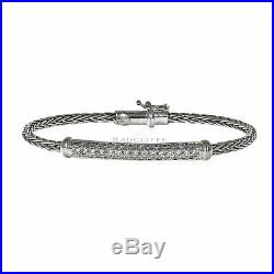 Roberto Coin Spiga Collection Woven Diamond Bracelet/Bangle, 18k White Gold, 7