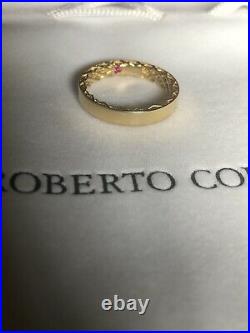 Roberto Coin Symphony Collection 18K Yellow Gold Golden Gate Band Ring Size 7