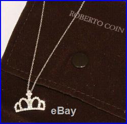 Roberto Coin Tiny Treasure Collection 18K Diamond Princess Crown Necklace 18