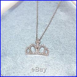 Roberto Coin Tiny Treasure Collection 18K Diamond Princess Crown Necklace 18