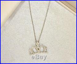 Roberto Coin Tiny Treasure Collection 18K Diamond Princess Crown Necklace 18