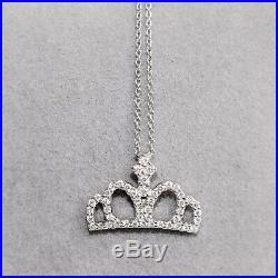 Roberto Coin Tiny Treasure Collection 18K Diamond Princess Crown Necklace 18