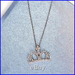 Roberto Coin Tiny Treasure Collection 18K Diamond Princess Crown Necklace 18