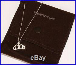 Roberto Coin Tiny Treasure Collection 18K Diamond Princess Crown Necklace 18