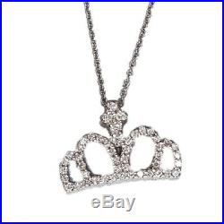 Roberto Coin Tiny Treasure Collection 18K Diamond Princess Crown Necklace 18