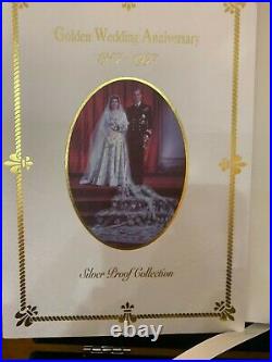 Royal Mint 1997 Golden Wedding Collection Silver Coin Set with 24K Gold