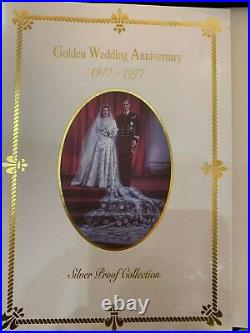 Royal Mint 1997 Golden Wedding Collection Silver Coin Set with 24K Gold