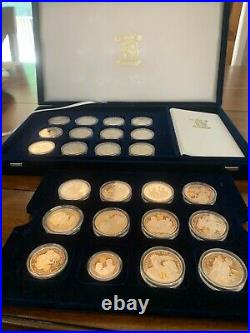 Royal Mint 1997 Golden Wedding Collection Silver Coin Set with 24K Gold