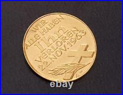 Rr 1963 John F Kennedy 900? Gold Medal Coin Wir Alle Haben Ihn Verloren Germany