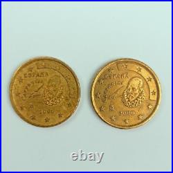 SET of 2 coins Rare 50 euro cent Coin 2000 Spain Cervantes Collectible