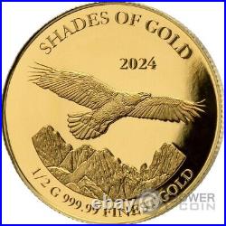 SHADES OF GOLD Eagle 3 Gold Coins Set 10$ Solomon Islands 2024