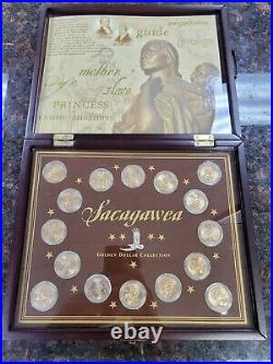 Sacagawea Golden Dollar Coin Gallery Collection Set in Wooden Box