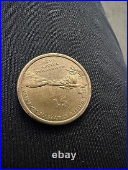 Sacagawea Wanpanweo Treaty 1621 USA Dollar Coin Gold Color (Collectible Piece)