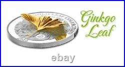 Samoa 2014 10$ Gold Leaf Collection 3D Ginko 1 Oz Silbermünze 2