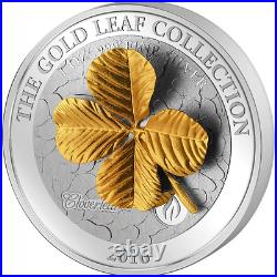 Samoa 2016 10$ Gold Leaf Collection 3D Four Leaf Clover 1 oz Silver Coin 5