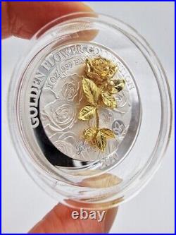 Samoa 2020 5$ Golden Flower Collection ROSE FLORA 1 Oz Silver Coin #1