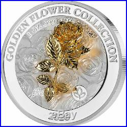 Samoa 2020 5$ Golden Flower Collection Rose LOVE 3D 1Oz Silver Coin 1