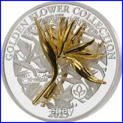 Samoa 2023 5$ Golden Flower Collection STRELITZIA Leaf 1 oz Silver Coin