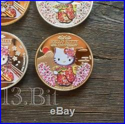 Sanrio Sakura Hello Kitty 40th Anniversary Silver & Gold Plated Coin 4pc Set