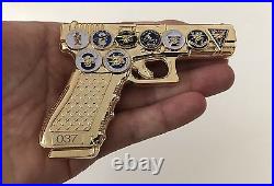 Seal Team 6 Nsw Socom Glock Limited Gold Gun Pistol Challenge Coin Cpo Non Nypd