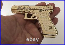 Seal Team 6 Nsw Socom Glock Limited Gold Gun Pistol Challenge Coin Cpo Non Nypd