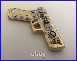 Seal Team 6 Nsw Socom Glock Limited Gold Gun Pistol Challenge Coin Cpo Non Nypd