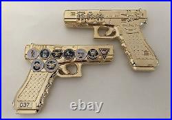 Seal Team 6 Nsw Socom Glock Limited Gold Gun Pistol Challenge Coin Cpo Non Nypd