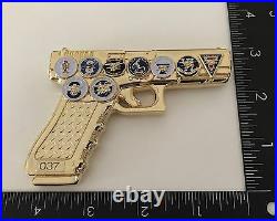 Seal Team 6 Nsw Socom Glock Limited Gold Gun Pistol Challenge Coin Cpo Non Nypd