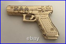 Seal Team 6 Nsw Socom Glock Limited Gold Gun Pistol Challenge Coin Cpo Non Nypd