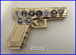 Seal Team 6 Nsw Socom Glock Limited Gold Gun Pistol Challenge Coin Cpo Non Nypd