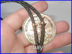 See all! OOAK NAVAJO 10K GOLD COIN & spiderweb turquoise BOLO TIE NECKLACE 40g