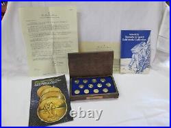 Set 12 Danbury Mint 14K Gold Medal Coin Collection America's Triumphs In Space