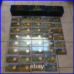 Set 38 Highland Mint Mlb Ballpark Stadiums Coin Collection 24k Gold Overlay