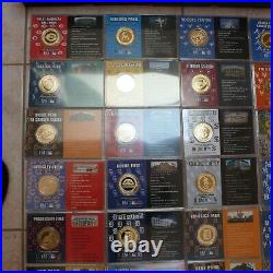 Set 38 Highland Mint Mlb Ballpark Stadiums Coin Collection 24k Gold Overlay