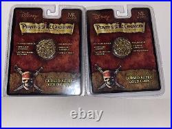 Set Of 2 Master Replica Disney Pirates Of The Caribbean Cursed Aztec Gold Coin