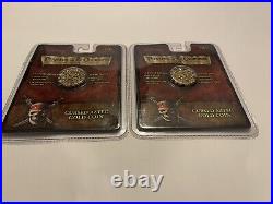 Set Of 2 Master Replica Disney Pirates Of The Caribbean Cursed Aztec Gold Coin