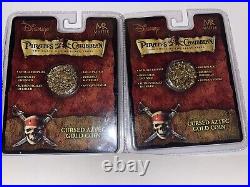 Set Of 2 Master Replica Disney Pirates Of The Caribbean Cursed Aztec Gold Coin